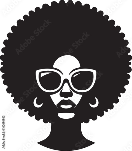 black woman head vector illustration in a white background