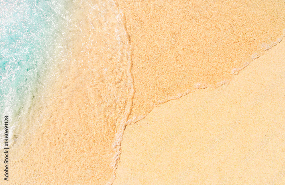 beautiful sandy beach, top view