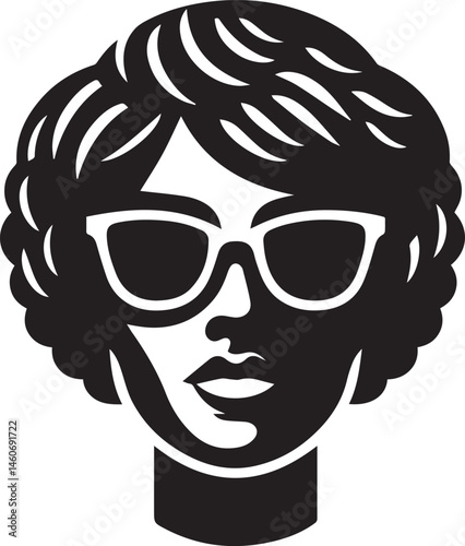 black woman head vector illustration in a white background