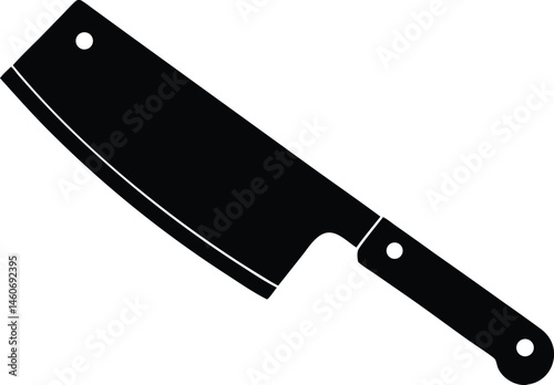 Butcher knife silhouette, Knife black icon vector