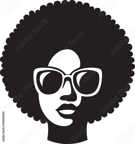black woman head vector illustration in a white background