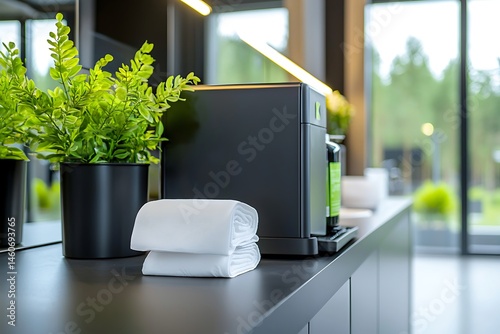 Modern bathroom amenities