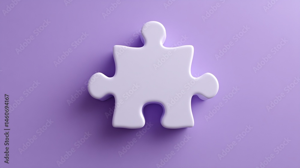 Fototapeta premium Solitary puzzle piece casting shadow, symbolising a challenge or a missing connection