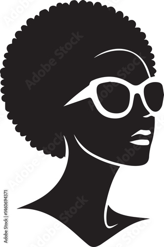 black woman head vector illustration in a white background