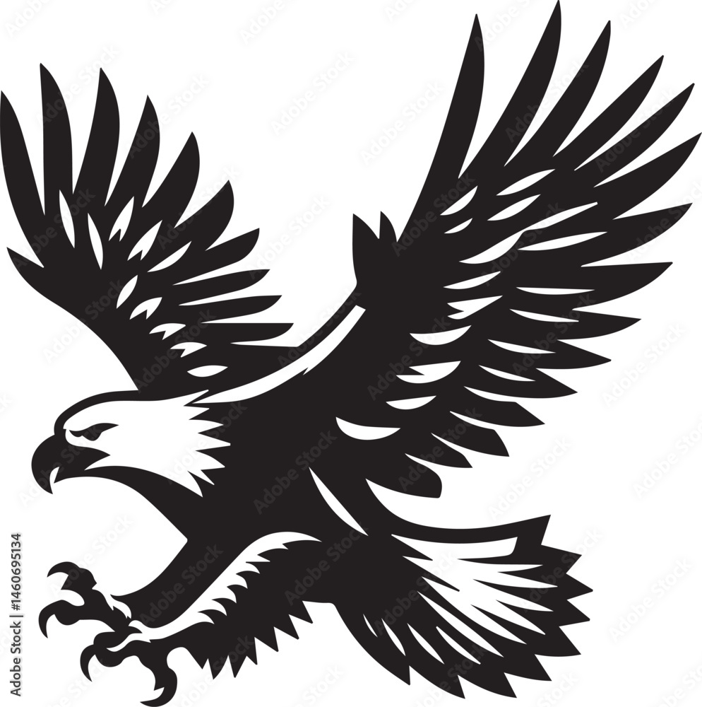 eagle vector illustration, eagle in a white background eagle vector illustration, eagle in a white background