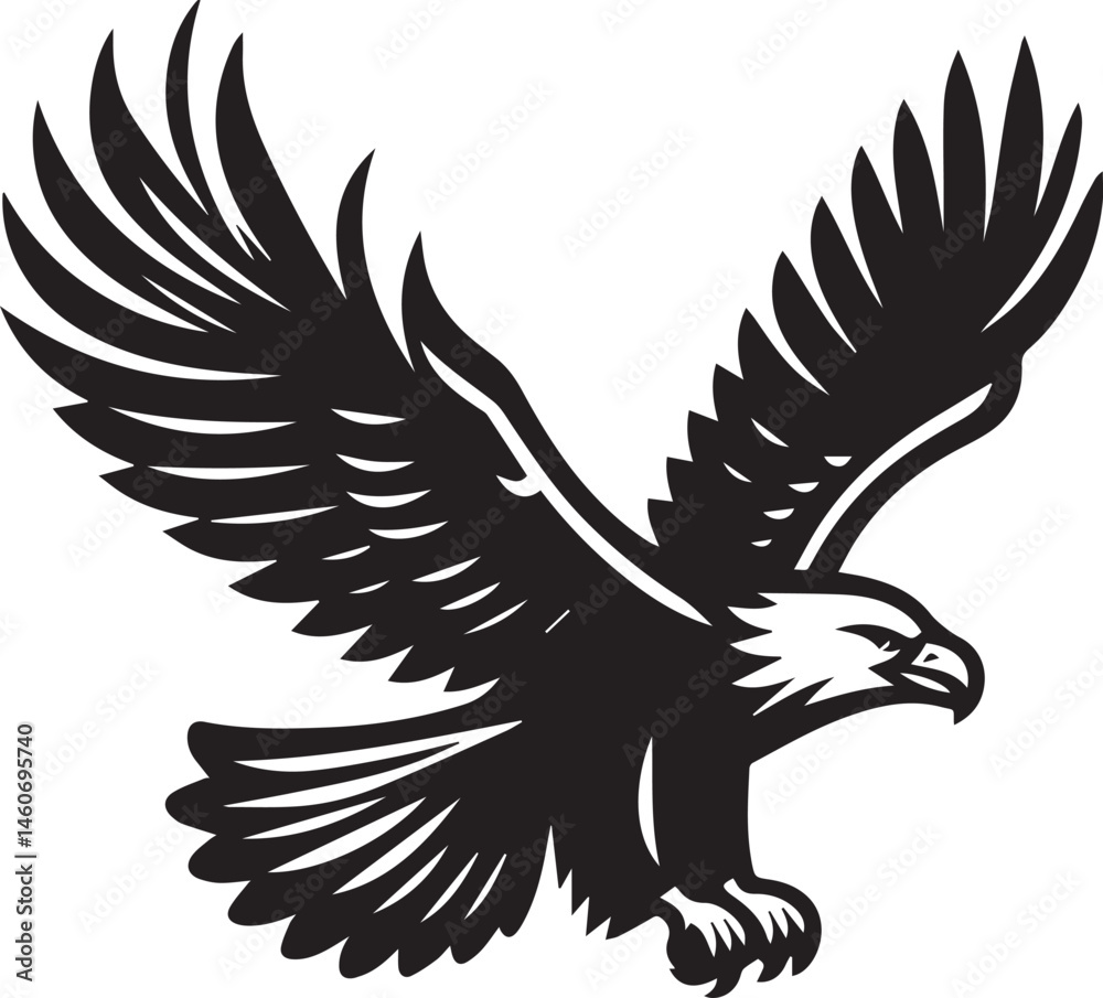 Fototapeta premium eagle vector illustration, eagle in a white background