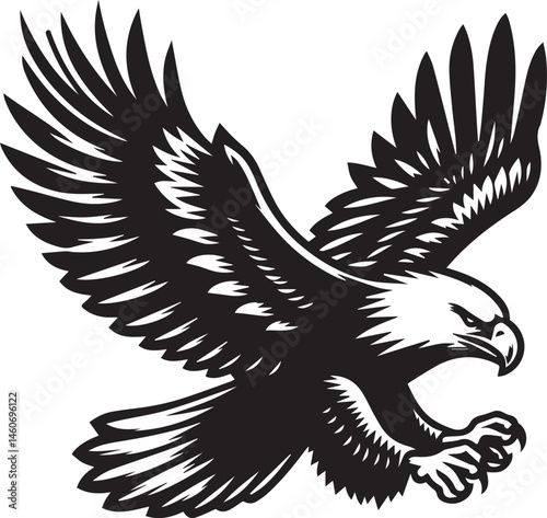 eagle vector illustration, eagle in a white background