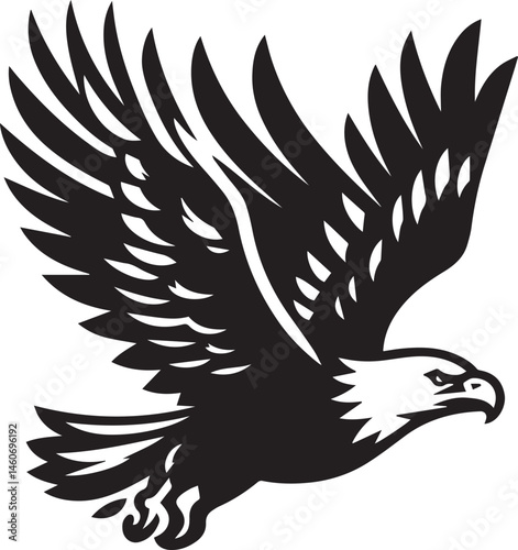 eagle vector illustration, eagle in a white background