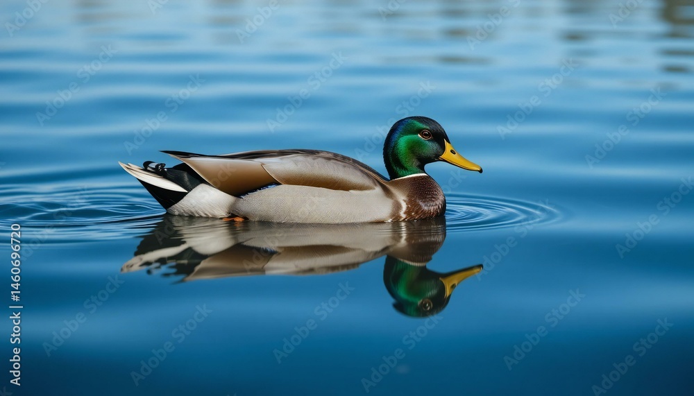 Obraz premium Wild Duck Swim on Pool.