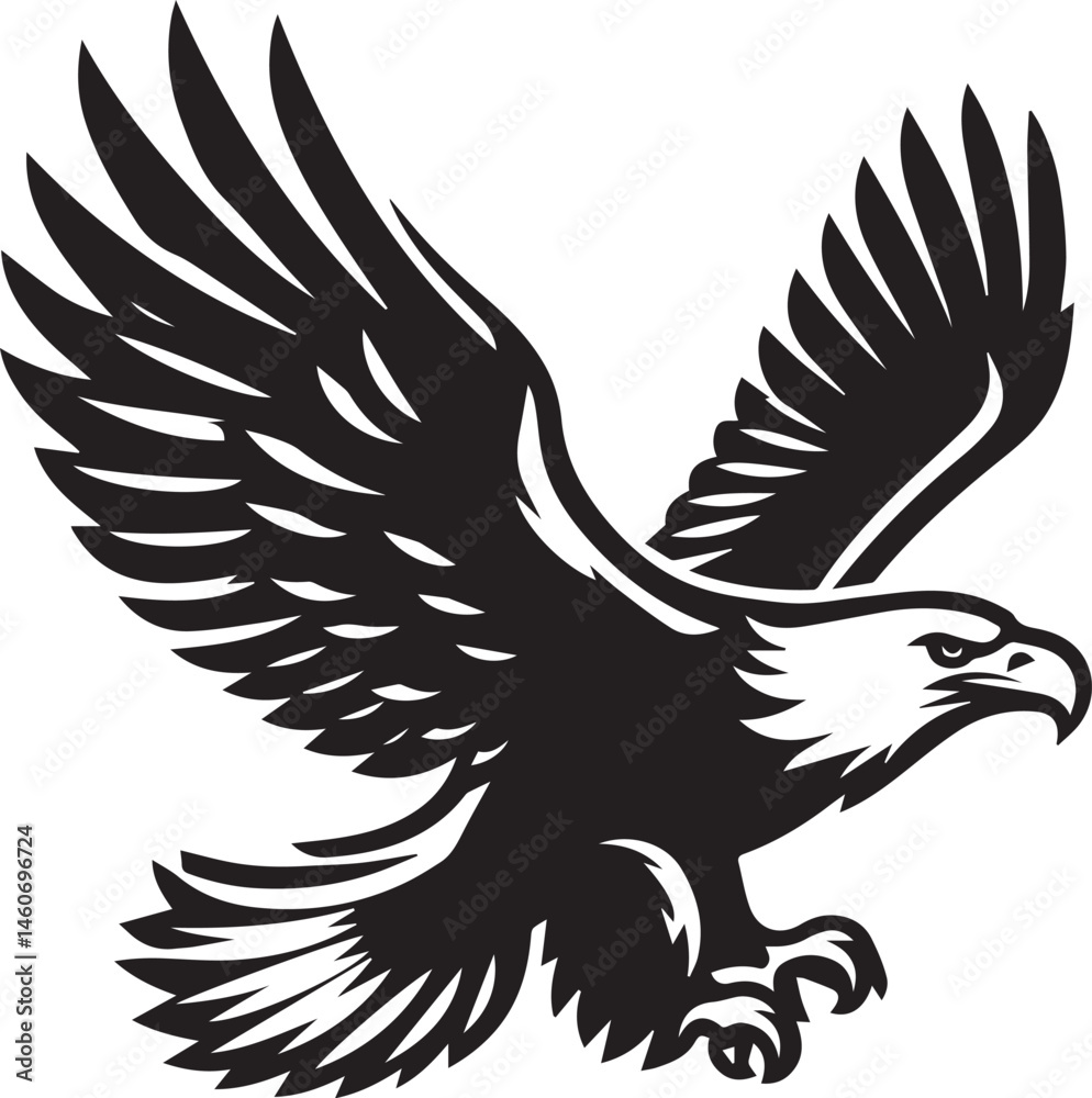 Fototapeta premium eagle vector illustration, eagle in a white background