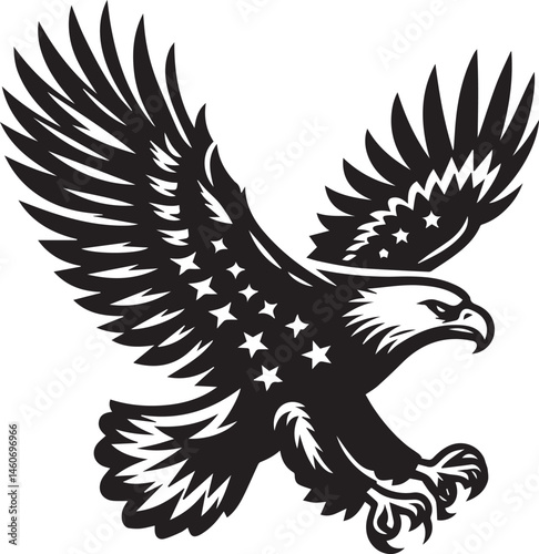 eagle vector illustration, eagle in a white background
