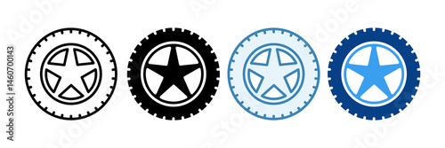 Tire  Icon Set Multiple Style Collection