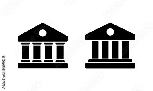 Bank icon logo design. Bank sign and symbol, museum, university