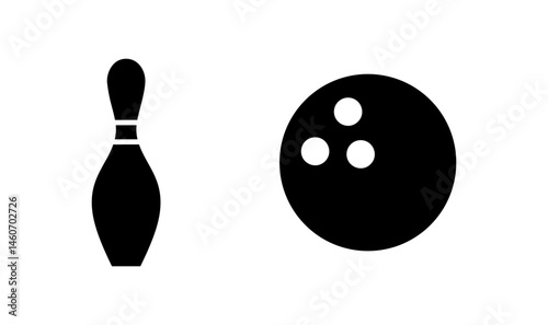 Bowling icon logo design. bowling ball and pin sign and symbol.