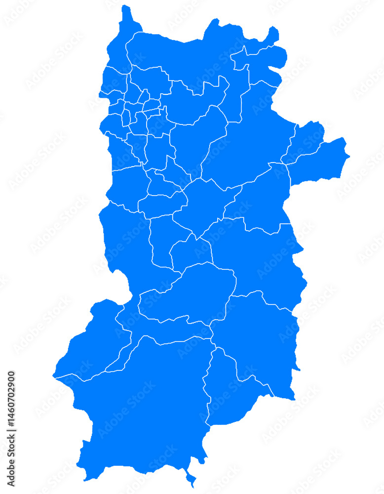 Obraz premium 奈良県 地図 ブルー イラスト