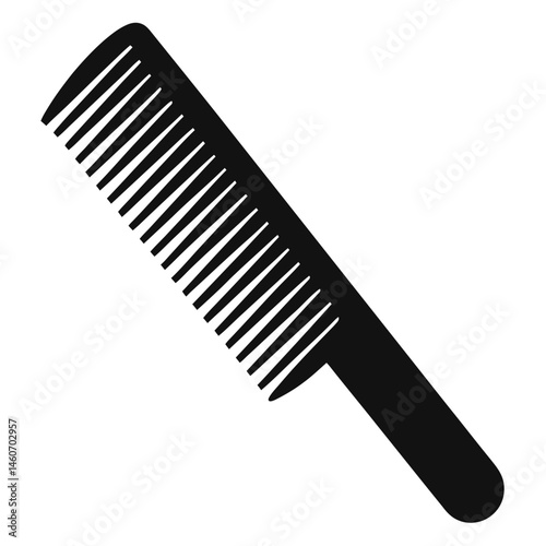 Black Hair Comb Icon Simple Silhouette Design
