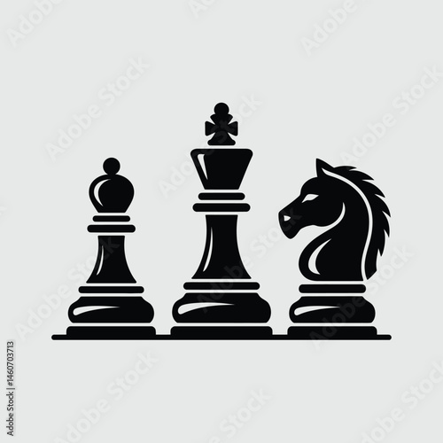 Chess Pieces King Bishop Knight Strategy Game Icon