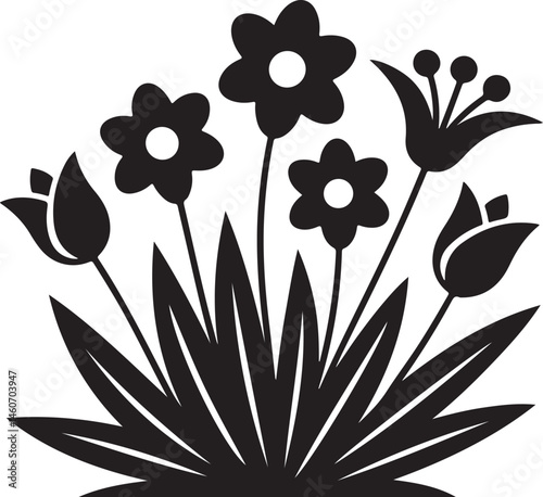 Blooming Spring Flowers Silhouette Scene

Wildflowers in the Breeze Vector Design

Elegant Floral Spring Arrangement Silhouette

Spring Garden Blossom Silhouette Art

Dainty Spring Flowers Outline Vec