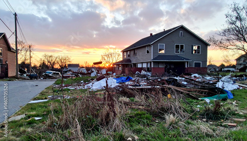 Homes and cities damaged by tornado