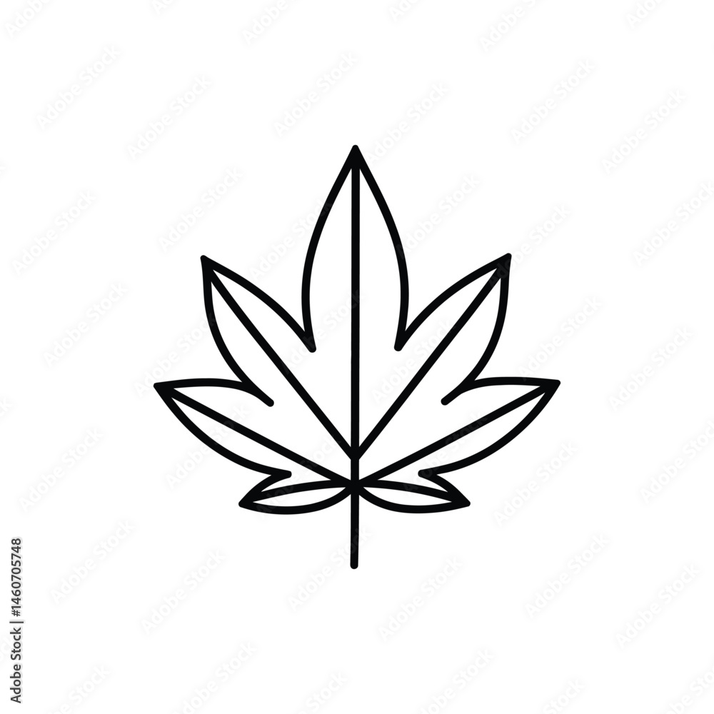 Minimalist Maple Leaf Icon Outline on Transparent Background Nature Symbol Minimalist Maple Leaf Icon Outline on Transparent Background Nature Symbol
