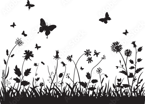 Blooming Spring Flowers Silhouette Scene

Wildflowers in the Breeze Vector Design

Elegant Floral Spring Arrangement Silhouette

Spring Garden Blossom Silhouette Art

Dainty Spring Flowers Outline Vec