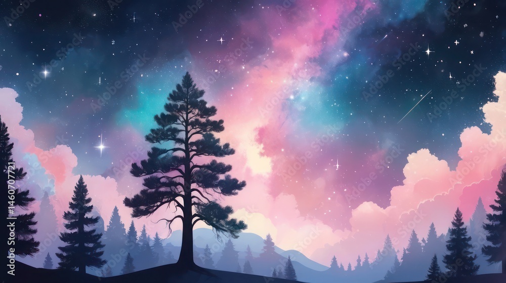Naklejka premium Nebula Pine of Dreams