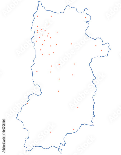奈良県　地図　白　斑点　イラスト