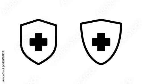 Health insurance icon logo design. Insurance health document sign and symbol