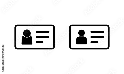 License icon logo design. ID card icon. driver license, staff identification card
