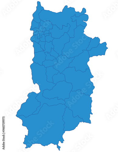 奈良県　地図　ブルー　イラスト