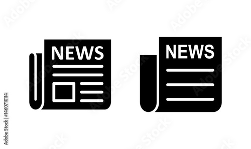 Newspaper icon logo design. news paper sign and symbolign