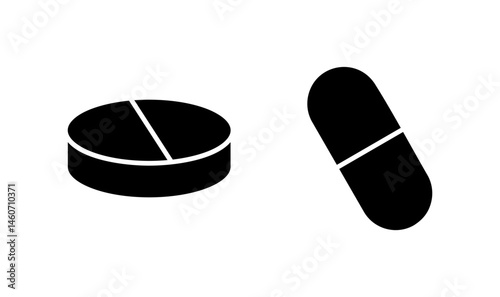 Pills icon logo design. capsule icon. Drug sign and symbol