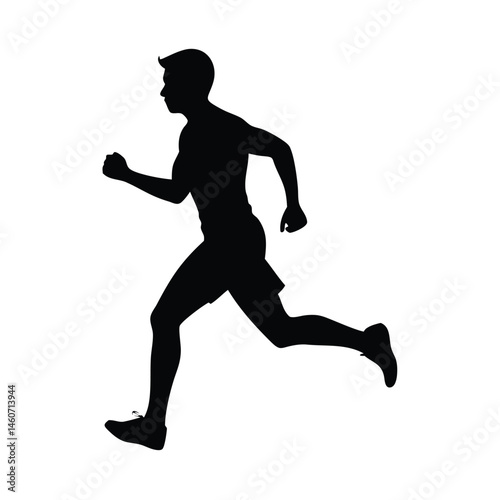 Silhouette of a Man Running a Sprint Race