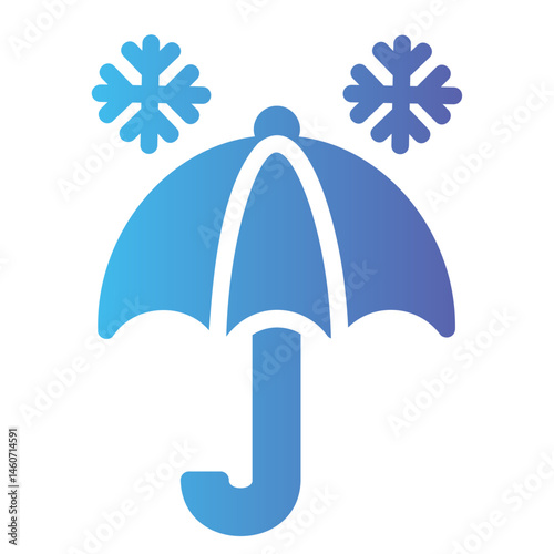 snow umbrella Gradient icon