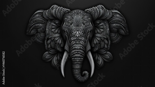 Ornate elephant head design