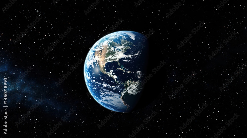 Fototapeta premium A digital representation of the Earth with data overlays in space