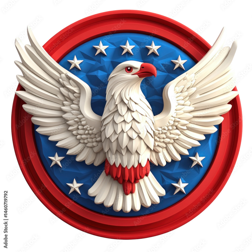 Obraz premium American Eagle Emblem with Patriotic Symbol, and 4th July.
