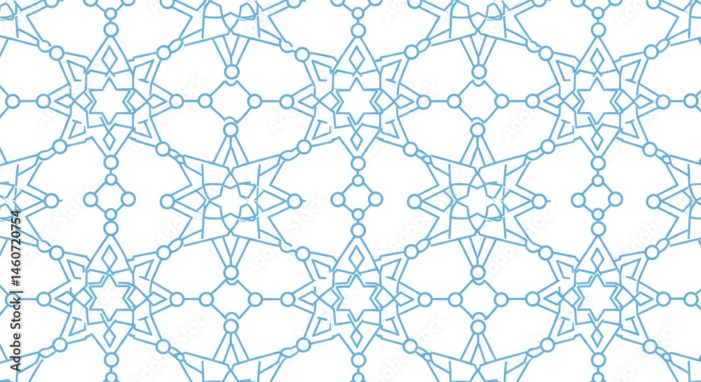 Fototapeta premium Light Blue Geometric Seamless Pattern On A White Background