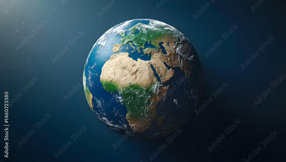 Fototapeta premium Earth Rotates in Space Showing Continents, Oceans, and Atmosphere