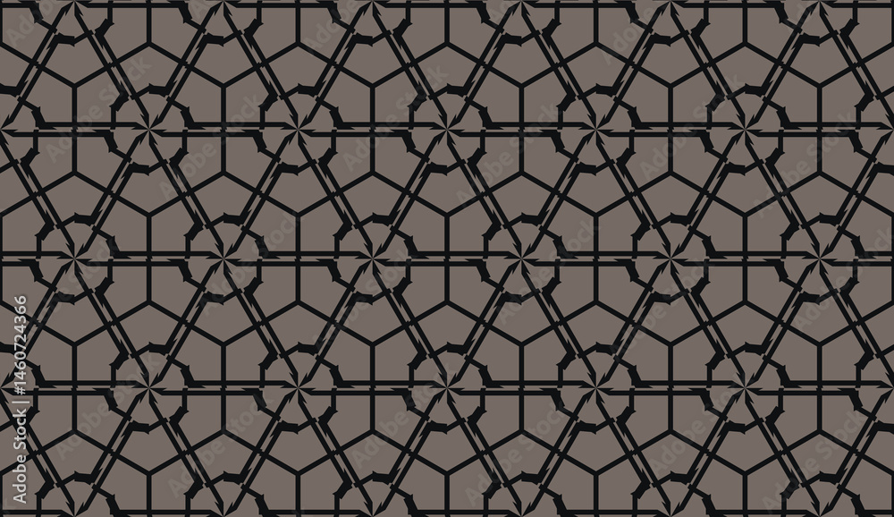 Naklejka premium Vector pattern with abstract line in triangles style. Hipster background. For your idea, presentation, smart design. Brown chocolate color. Seamless