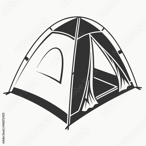 tourist tent on white background