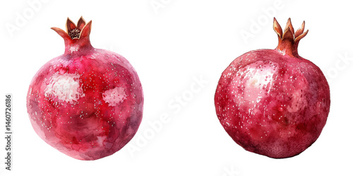 pomegranate watercolor vector illustration