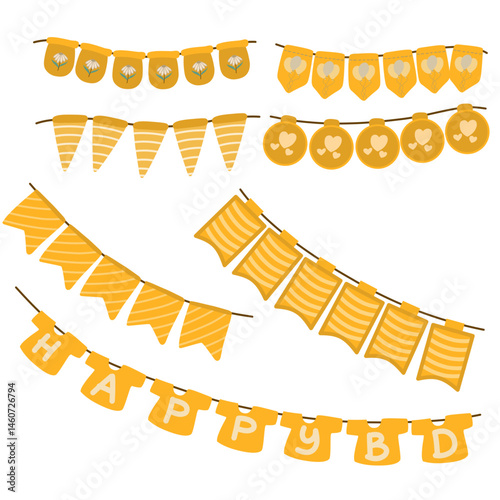 vector illustration of a yellow flagchain party