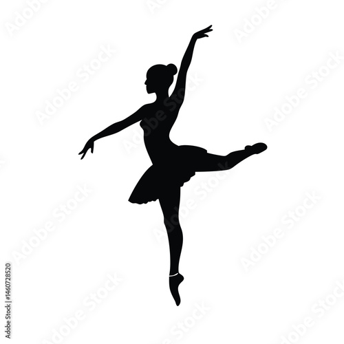 Elegant Ballerina Silhouette in Pointe Position