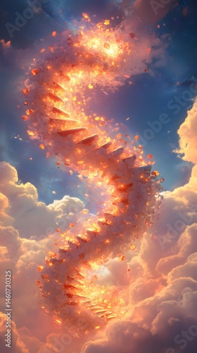 Fiery, swirling stairway to the heavens