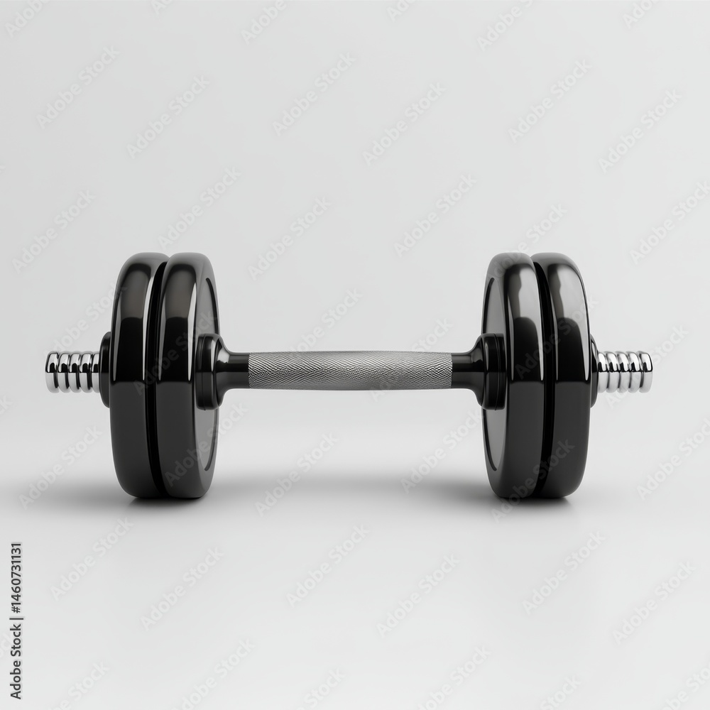Fototapeta premium Black dumbbell, isolated
