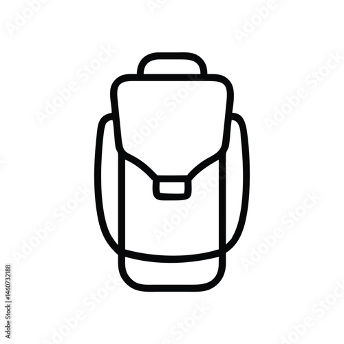 Simple Line Icon of a Backpack for Travel and Hiking