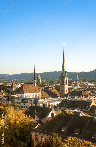 view of the city of Zurich Switzerland
