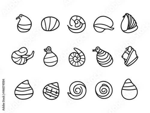 Escargot Food Line Art Elegant French Cuisine Illustration