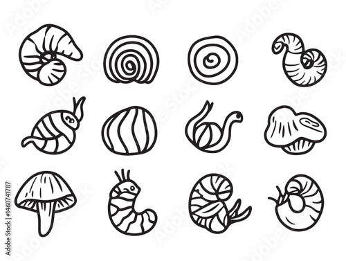 Escargot Food Line Art Intricate Representation of French Dish